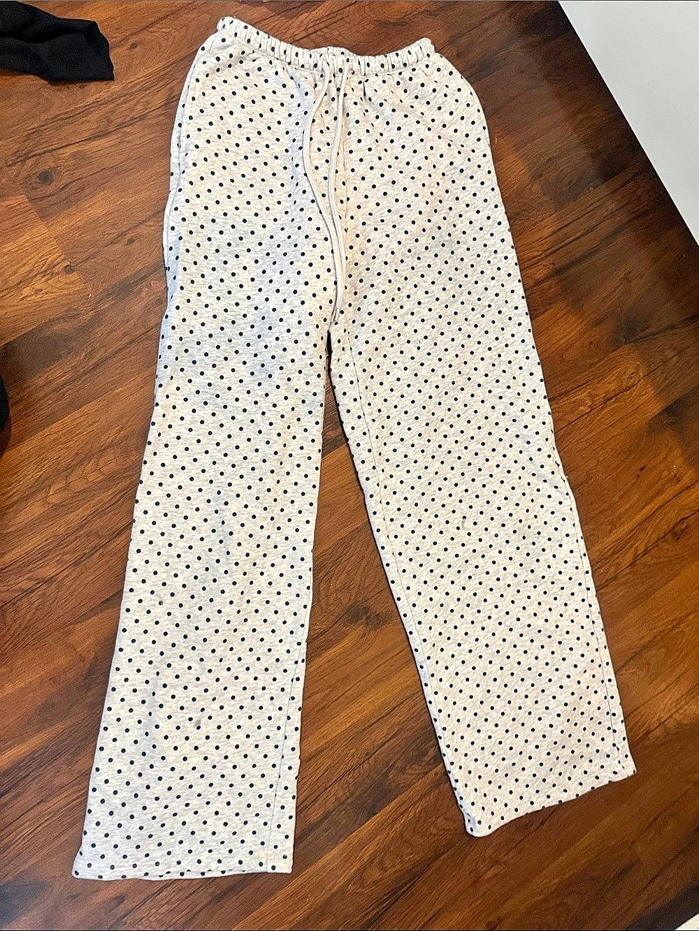 No Boundaries Polka Dot Wide Leg Pants Cream & Blue XXS (00)